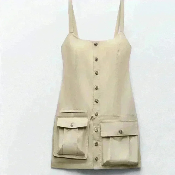 🔥🔥ZARA Gabardine pocket dress - Picture 3 of 6